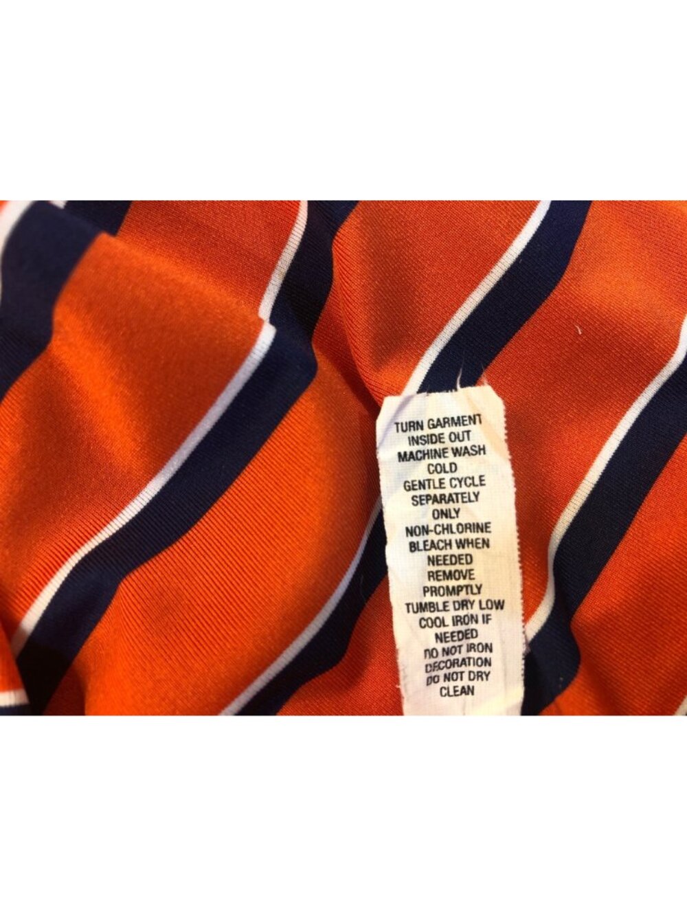 Ralph Lauren RLX Premium Performance Orange & Navy Short Sleeve Golf Shirt Sz L - Picture 9 of 9